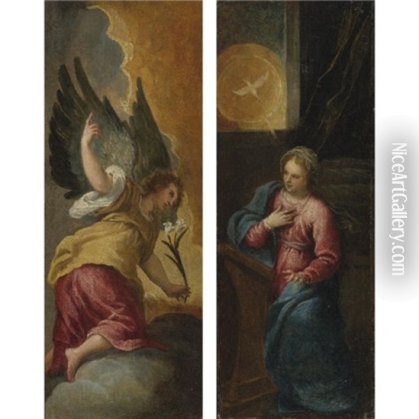 The Annunciation (pair) Oil Painting - Carlo Bononi
