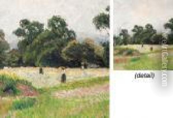 The Golf Links, Acton; A June Morning Oil Painting - Lucien Pissarro