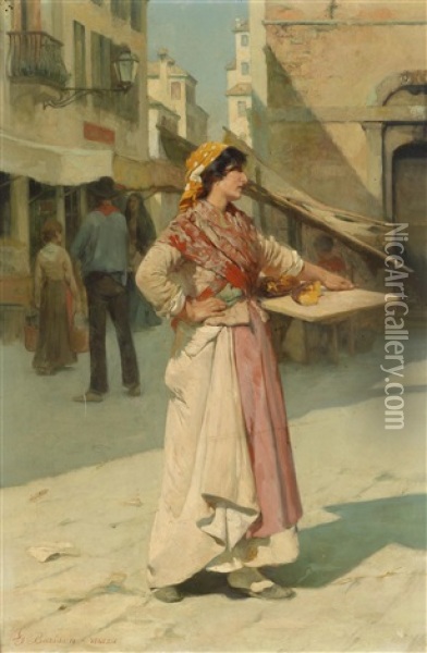 Venezianische Verkauferin Oil Painting - Giuseppe Barison