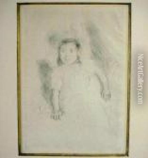 Margot Wearing A Bonnet (no.3) (breeskin 181) Oil Painting - Mary Cassatt