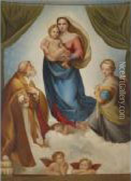 The Sistine Madonna Oil Painting - Raphael (Raffaello Sanzio of Urbino)