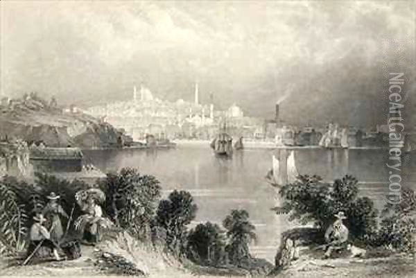 A View of Baltimore, from 'The History of the United States' Oil Painting - William Henry Bartlett