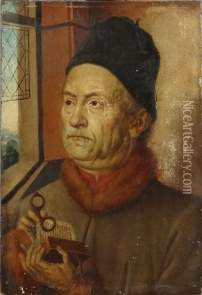 Portrait Du Chanoine Van Der Paele? Oil Painting - Jan Van Eyck