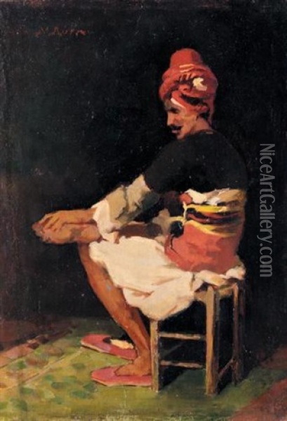 The Zeybek Oil Painting - Nikiforos (Nicephore) Lytras