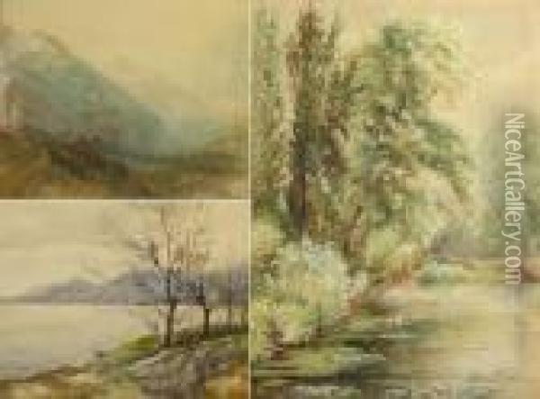 Rhineland Valley Oil Painting - Henry Bright