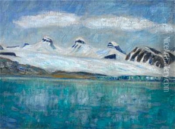 Tre Kroner Kingsbay Spitsbergen Oil Painting - Michaloff Wigdehl