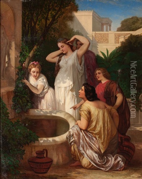 La Fontaine De Jouvence Oil Painting - Henri Pierre Picou