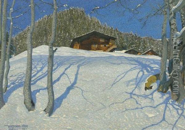 Winteridyll Oil Painting - Waldemar Fink