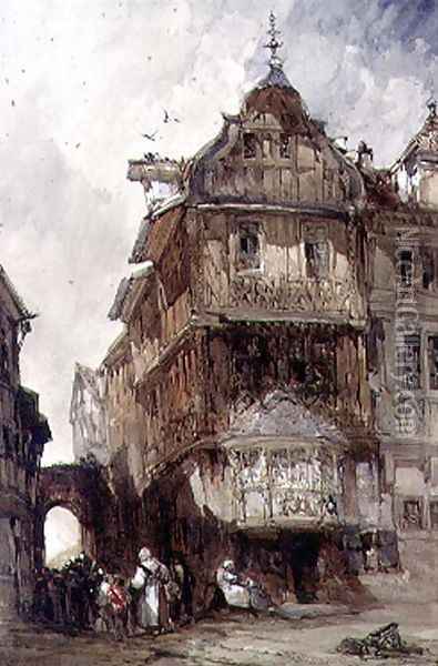 Old Houses, Bernkastel, on the Moselle Oil Painting - William Callow