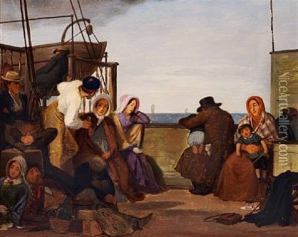 Travelling At Sea Oil Painting - Wilhelm Nicolai Marstrand