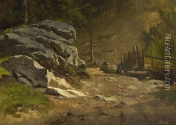 Waldweg Oil Painting - Adolf Heinrich Lier