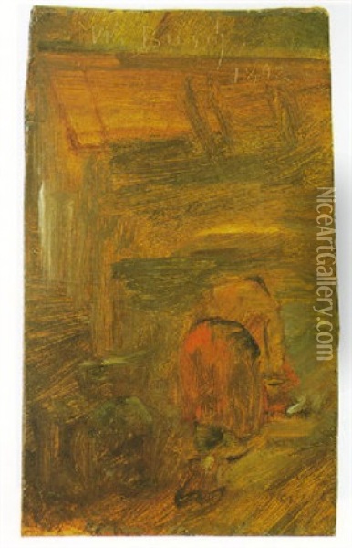Alte Frau In Der Diele Oil Painting - Wilhelm Busch