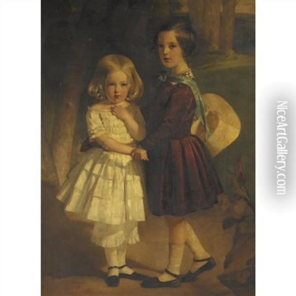 Portrait Of The Durham Sisters Oil Painting - Sir Francis Grant