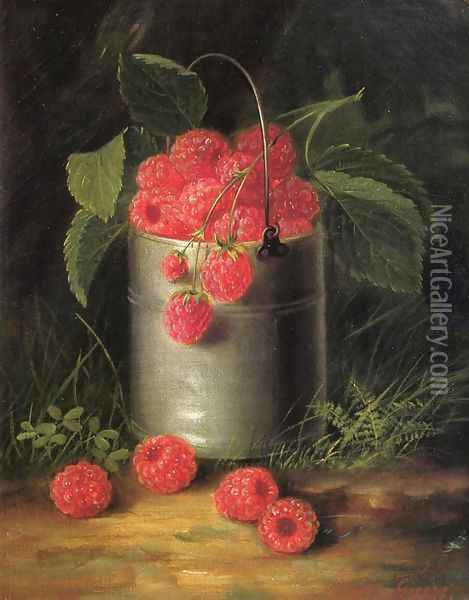A Pail of Raspberries Oil Painting - George Forster