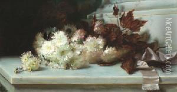 Chrysanthemen Oil Painting - Frieda Menshausen-Labriola