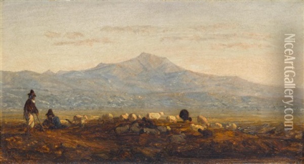 On The Roman Campagna Oil Painting - Sanford Robinson Gifford