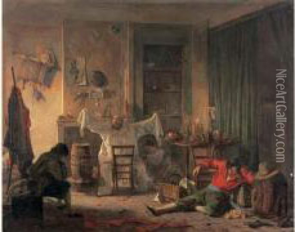 Scene D'atelier Oil Painting - Antoine Jean Bail