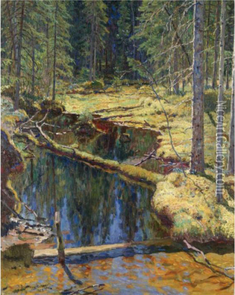 The Forest Oil Painting - Nikolai Petrovich Bogdanov-Belsky
