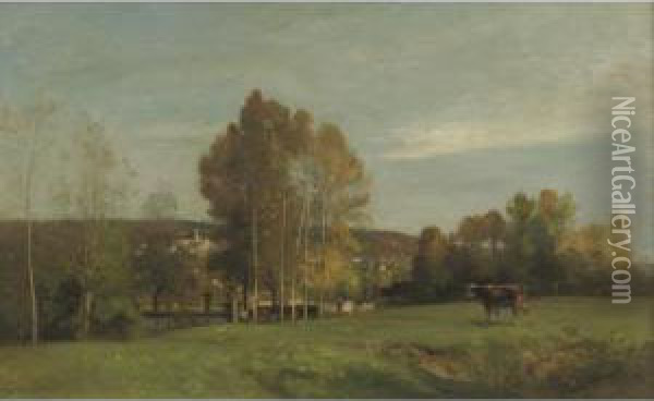 Seine Estuary Oil Painting - Eugene Antoine Samuel Lavieille
