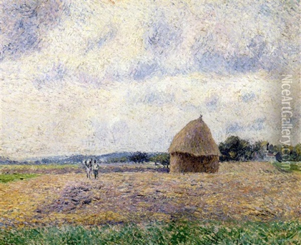 La Meule: Eragny Oil Painting - Camille Pissarro