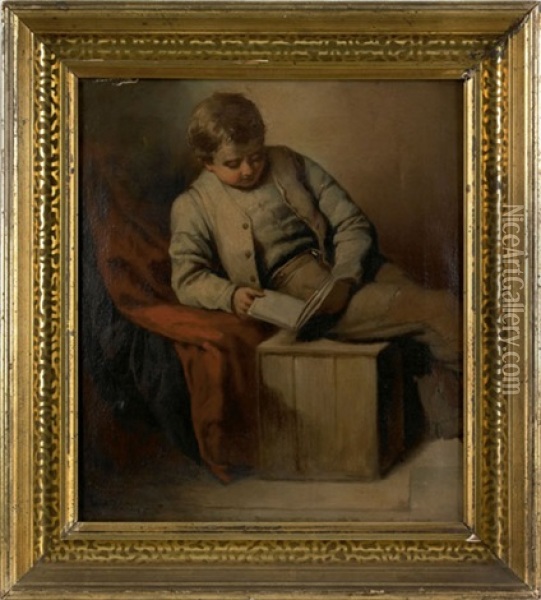 The Student, Phila. Pa Oil Painting - William E. Winner