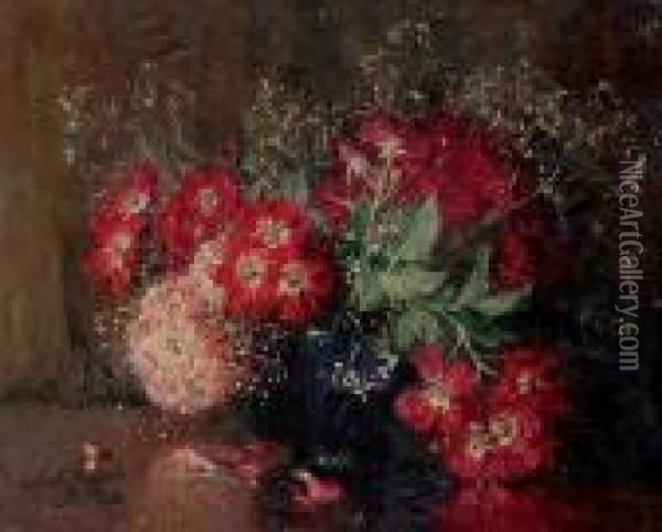 Bouquet De Fleurs Dans Un Vase Oil Painting - Pierre Eugene Montezin