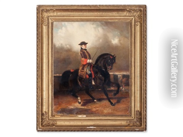Riding Gentleman Oil Painting - Alfred De Dreux
