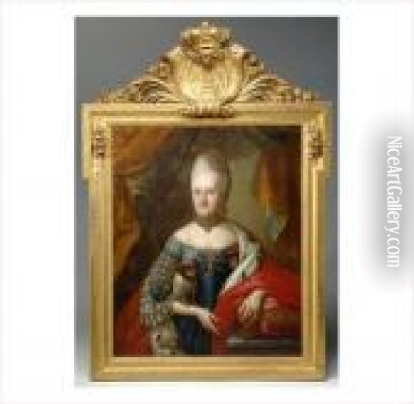 Portrait De Clement Wenceslas De
 Saxe Et De Sa Soeur Marie Cunegonde Abbesse D'essen Et De Thorn Oil Painting - Claude Louis Desrais