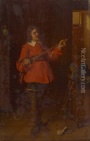 Portrait De Mousquetaire Oil Painting - Theodore Ceriez