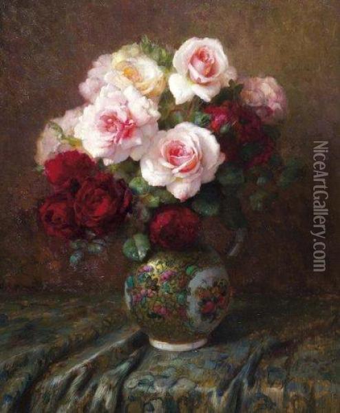 Roses Oil Painting - Pascal De Beucker
