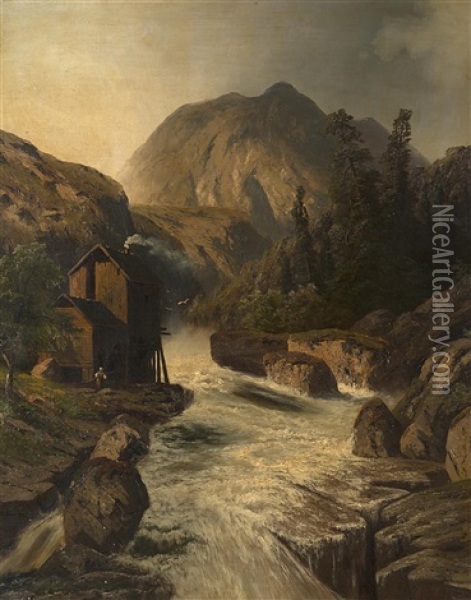 Paysage Des Alpes Oil Painting - Heinrich Eduard Heyn