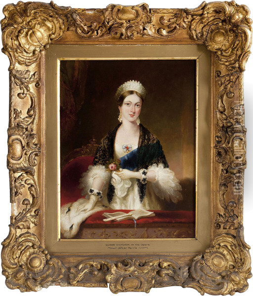 Queen Victoria At The Opera Oil Painting - Edmund Thomas Parris