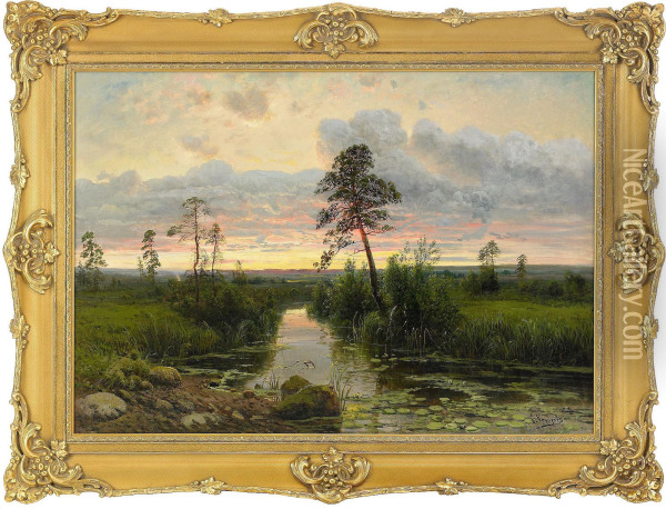 Evening Landscape Oil Painting - Simeon Fedorovich Fedorov