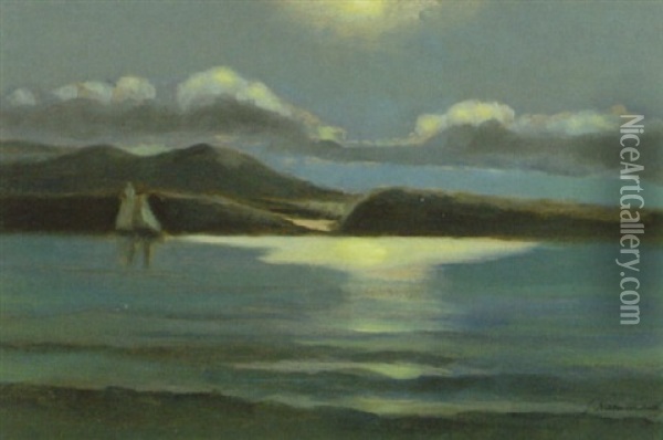 On The Pacific Coast Near Vancouver Oil Painting - John A. Hammond