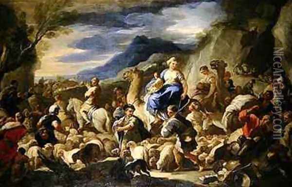 Jacobs Journey to Canaan Oil Painting - Luca Giordano