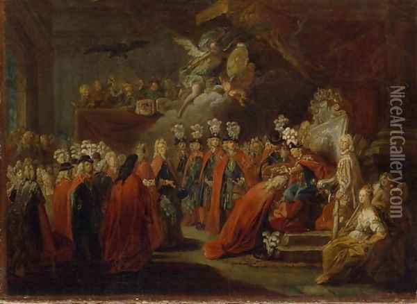 Founding of the Order of the Black Eagle Oil Painting - Antoine Pesne