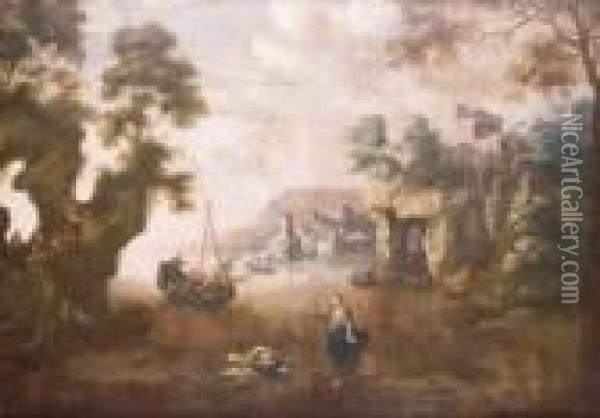 Cristo Caminando Sobre Las Aguas Oil Painting - Salvator Rosa