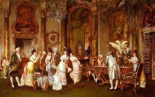 The Jewellery Viewing Oil Painting - Clement Pujol de Guastavino