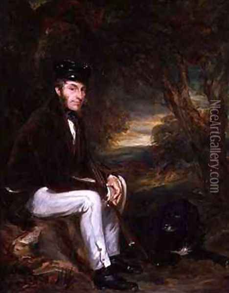 Portrait of a Man Out Shooting with his Dog Oil Painting - Sir Francis Grant