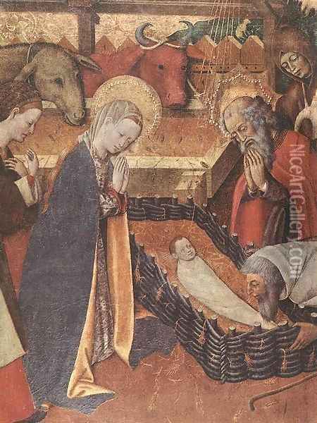 The Nativity (detail) Oil Painting - Bernat (Bernardo) Martorell