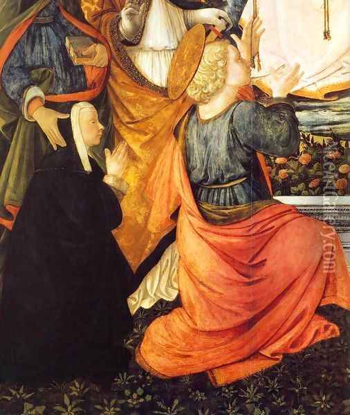 Madonna della Cintola (detail) 2 Oil Painting - Filippino Lippi