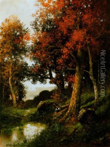 Oszi Erdo (autumn Forest) Oil Painting - Adolf Kaufmann