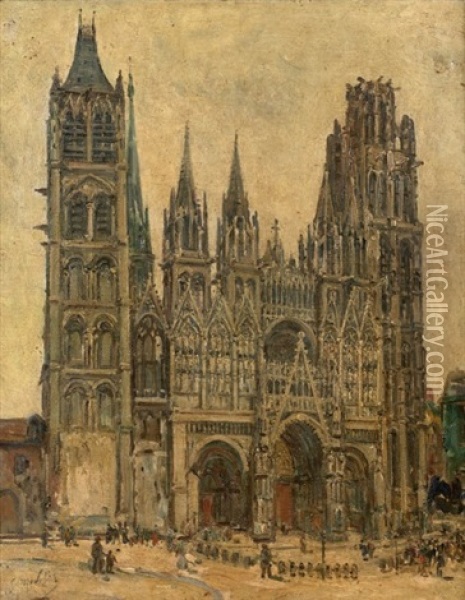La Cathedrale Notre-dame De Rouen Oil Painting - Gustave Madelain