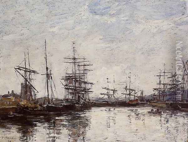 Deauville, the Harbor VI Oil Painting - Eugene Boudin