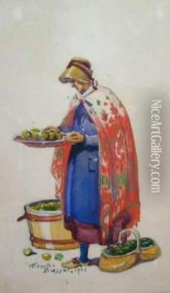 La Marchande De Pommes Oil Painting - Maurice Busset