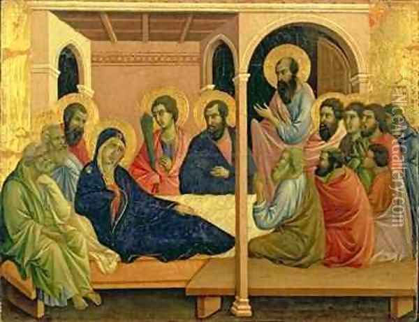 Maesta The Virgin Taking Leave of the Disciples Oil Painting - Buoninsegna Duccio di
