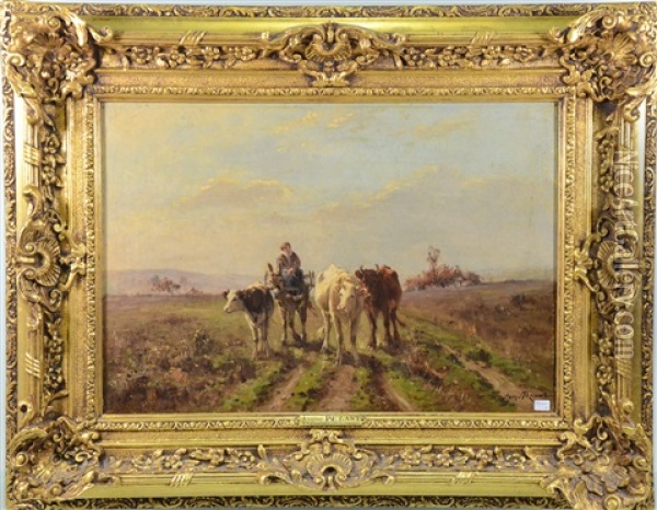 Vaches Dans Un Paysage Oil Painting - Aymar (Aimard Alexandre) Pezant