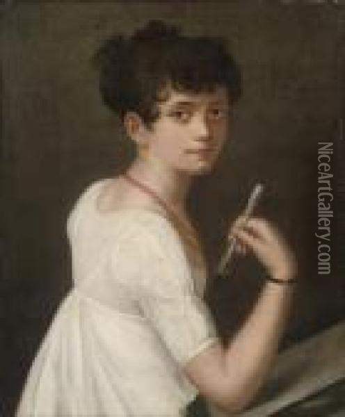 La Belle Artiste Oil Painting - Jacques Louis David