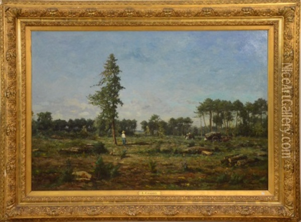 Travaux En Foret Oil Painting - Leonce Chabry