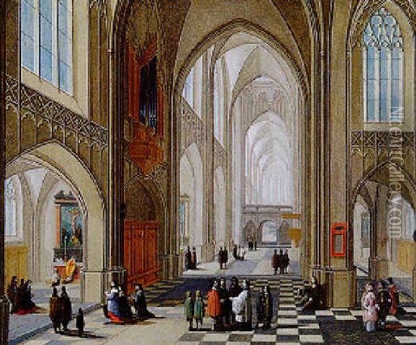 Interieur De Cathedrale Oil Painting - Peeter Neeffs the Younger